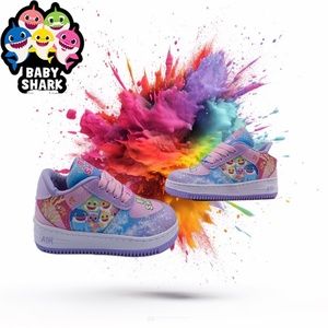 Purple Custom Baby Shark Toddler Shoes SZ 6c